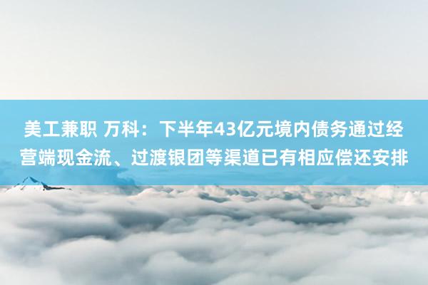 美工兼职 万科：下半年43亿元境内债务通过经营端现金流、过渡银团等渠道已有相应偿还安排