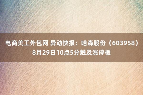 电商美工外包网 异动快报：哈森股份（603958）8月29日10点5分触及涨停板