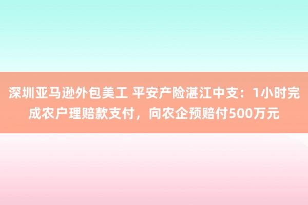 深圳亚马逊外包美工 平安产险湛江中支：1小时完成农户理赔款支付，向农企预赔付500万元